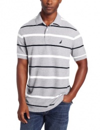 Nautica Men's Short Sleeve Stripe Deck Polo