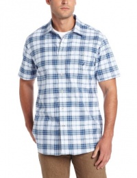 Nautica Men's Short Sleeve Oxford Large Plaid Shirt