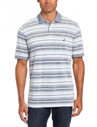 Nautica Men's Short Sleeve Striped Oxford Polo