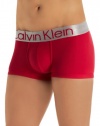 Calvin Klein Men's Steel Micro Low Rise Trunk, Flame Red, Small