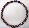 Tornado Titanium Necklace Orange Black White 20