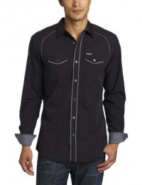 Marc Ecko Cut & Sew Men's Long Sleeve Stripe Chambray Shirt