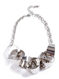 GUESS Women's Silver-Tone Link Necklace, SILVER