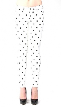 Paige Denim Verdugo Jegging in Ivory Polka Dot-29