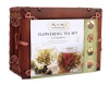 Numi Organic Tea Flowering Gift Set in Handcrafted Mahogany Bamboo Chest: Glass Teapot & 6 Flowering Tea Blossoms