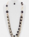 Trendy Fashion Jewelry - Beaded Strands Necklace - By Fashion Destination (Black) | Free Shipping