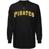 MLB Majestic Pittsburgh Pirates Official Wordmark Long Sleeve T-shirt - Black