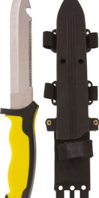 SE KHK2287 12-Inch Dive Knife w/ Hard Sheath-Yellow