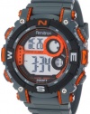 Armitron Men's 40/8284ORG Sport Large Metallic Orange Accented Grey Resin Strap Chronograph Digital Watch