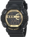 Armitron Men's 40/8270GBLK Sport Large Gold Accented Black Resin Strap Digital Chronograph Watch