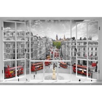 (24x36) London Window Art Print Poster