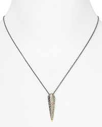 Always a step ahead, Elizabeth and James' sterling silver and yellow gold pendant necklace is a modern showpiece. Slip it on for edgy, on-trend allure.