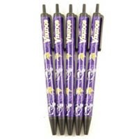 NFL Minnesota Vikings Disposable Black Ink Click Pens, 5-Pack