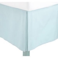 JS Sanders Solid Bedskirt Full Size, Light Blue (Aqua)