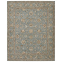 Nourison Rugs Heritage Hall Collection HE15 Aqua Round 6' x 6' Area Rug