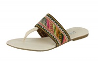 Cynthia Vincent womens love multi woven thong flats sandals 7.5