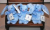 Plush Stuffed Bunny Rabbits -Set of Three 5 Washable Blue Bunnies for Infants & Children