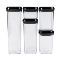 Oxo Good Grips 5-piece Pop Container Set, Black Lids