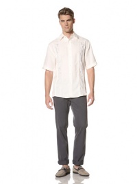 Cubavera Men's Pintuck Placket Shirt with Embroidered Detail