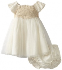 Sweet Heart Rose Baby-girls Infant Cap Sleeve Occasion Dress, Ivory, 24 Months