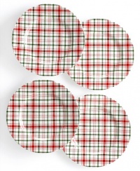 Martha Stewart Collection Festive Plaid-Set of 4 Salad Plates