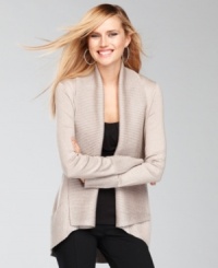 INC takes a classic cardigan to new heights of glam with a sparkling metallic knit!