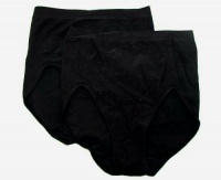 Bali Women's Light Control Everyday Smoothing Seamless 2 PK Brief X419, Black, Large