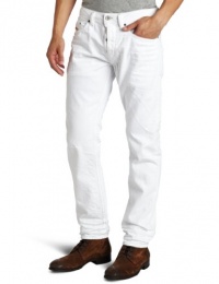 Diesel Men's Braddom Regular-Fit Carrot-Leg White-Wash Jean