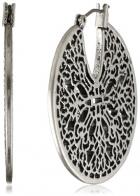 Lucky Brand Silver-Tone Moroccan Openwork Hoop Earrings