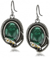 Lucky Brand Wild Things Silver-Tone Snake Bezel Stone Earrings