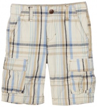 Levi's Boys 2-7 Toddler Cargo Short, Tan Plaid, 2T