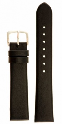 Men's Genuine Italian Leather Watchband Black 18mm Watch Band