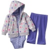 Carter's Girls Newborn-24 Months 3 Piece Heart Microfleece Jacket Set