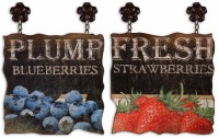 Plump Blueberries Fresh Strawberries, Set of 2 by Uttermost