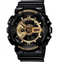 Men's Black G-Shock Digital Anti-Magnetic Gold Tone Analog [Watch] Casio