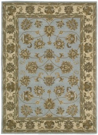 Nourison Mahal Blue/Ivory Persian 5-Feet by 7-Feet 100-Percent Wool Area Rug