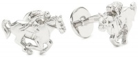 Rotenier Novelty Sterling Silver Jockey, Horse and Horseshoe Cufflinks