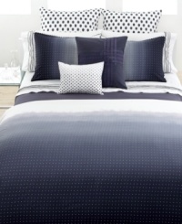 Playful terry dots give this Vera Wang decorative pillow a new look of contemporary chic. Dots graduate from dark navy to light gray.