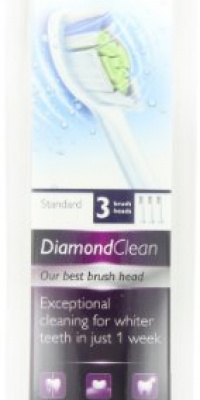 Philips Sonicare HX6063/64 Diamond Clean Replacement Brush Heads, Standard, 3 Pack