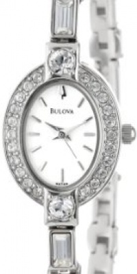 Bulova Women's 96T49 Crystal Pendant and Bracelet Set White Dial Watch