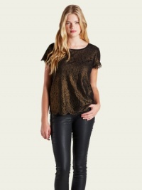 Joie Marelia Metallic Lace Top