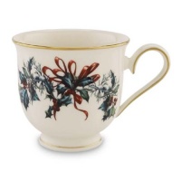 Lenox Winter Greetings Gold Banded Ivory China Cup