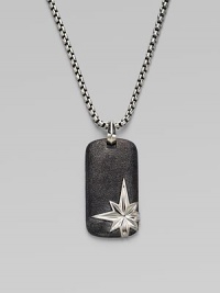 Polished sterling silver chain tastefully adorned with a north star dog tag.Sterling silverLength, about 22Pendant, about 1½ x ¾Imported