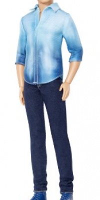 Barbie Fashionista Ken Doll with Blue Shirt and Black Pants