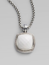 From the Albion Collection. Bright white agate is richly framed in pavé diamonds.Diamonds, 0.48 tcw White agate Sterling silver About ½ square Imported Please note: chain sold separately.