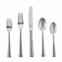 Lenox Eternal Frosted 5-Piece Stainless Steel Flatware Place Setting, Service for 1