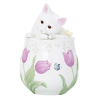 Lenox Butterfly Meadow Figural Kitten Cookie Jar