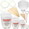 TCP GLOBAL® Brand Premium Paint Mixing Essentials Kit. Comes with 12 Mixing Cups, 6 Cup Lids, 12 Wooden 12 Mixing Sticks, 12 Wooden Mini Mixing Paddles, 12 High Grade 190 Mesh Paint Strainers & Now a FREE Paint Can Opener.