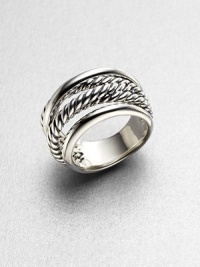 From the Crossover Collection. A simple, yet iconic design of cables in a wrapped crossover style. Sterling silverImported