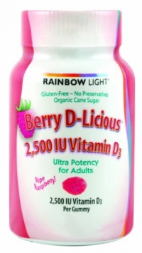 RAINBOW LIGHT Vitamin D3 2500 LU, Berry D-Licious, 50 Count